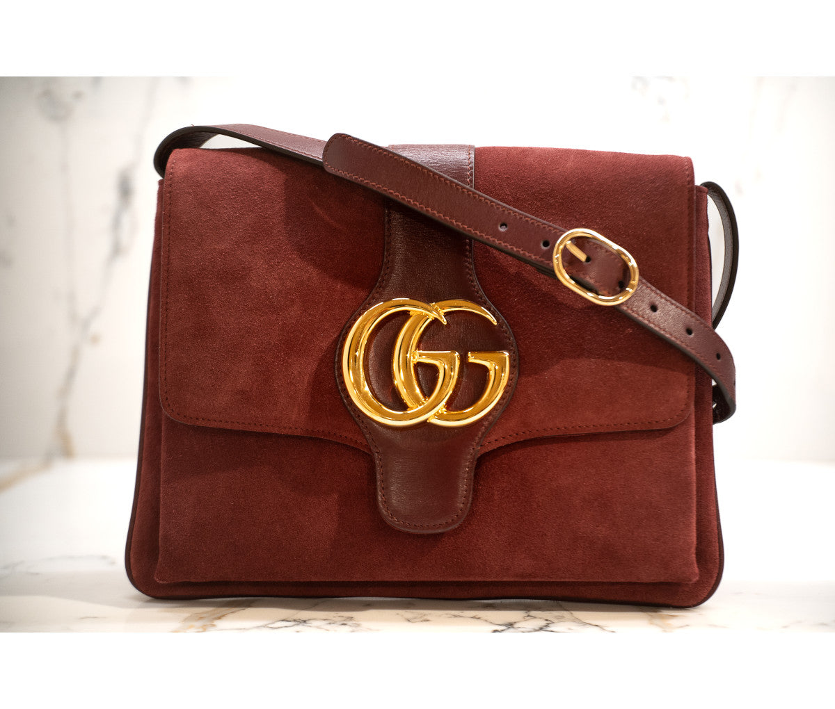 Gucci Medium Burgundy Suede Arli Crossbody