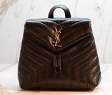 Saint Laurent Small Black Chevron LouLou Backpack