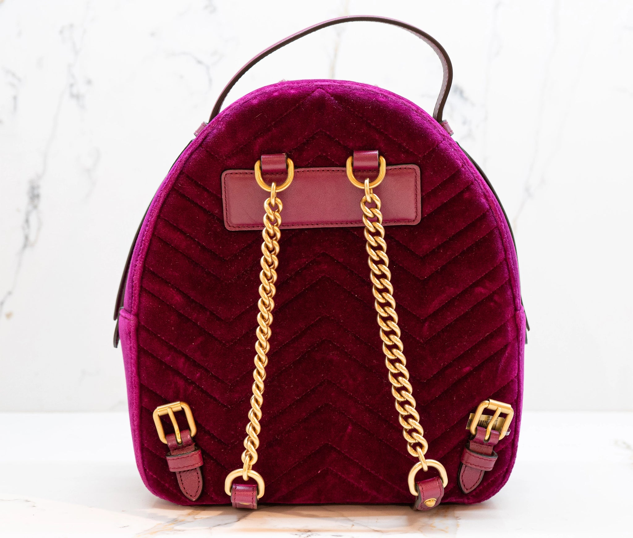 Gucci Purple Velvet Marmont Backpack