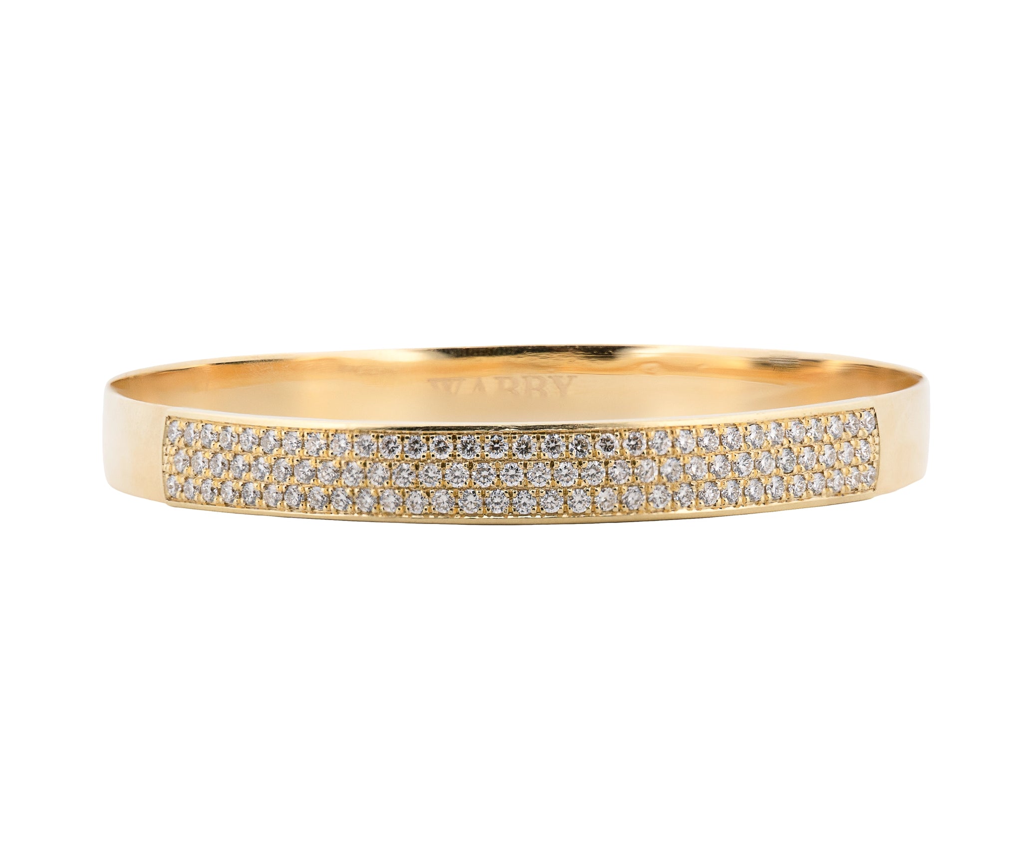 18K Yellow Gold 1.80Ct Round Brilliant Diamond Bangle Bracelet