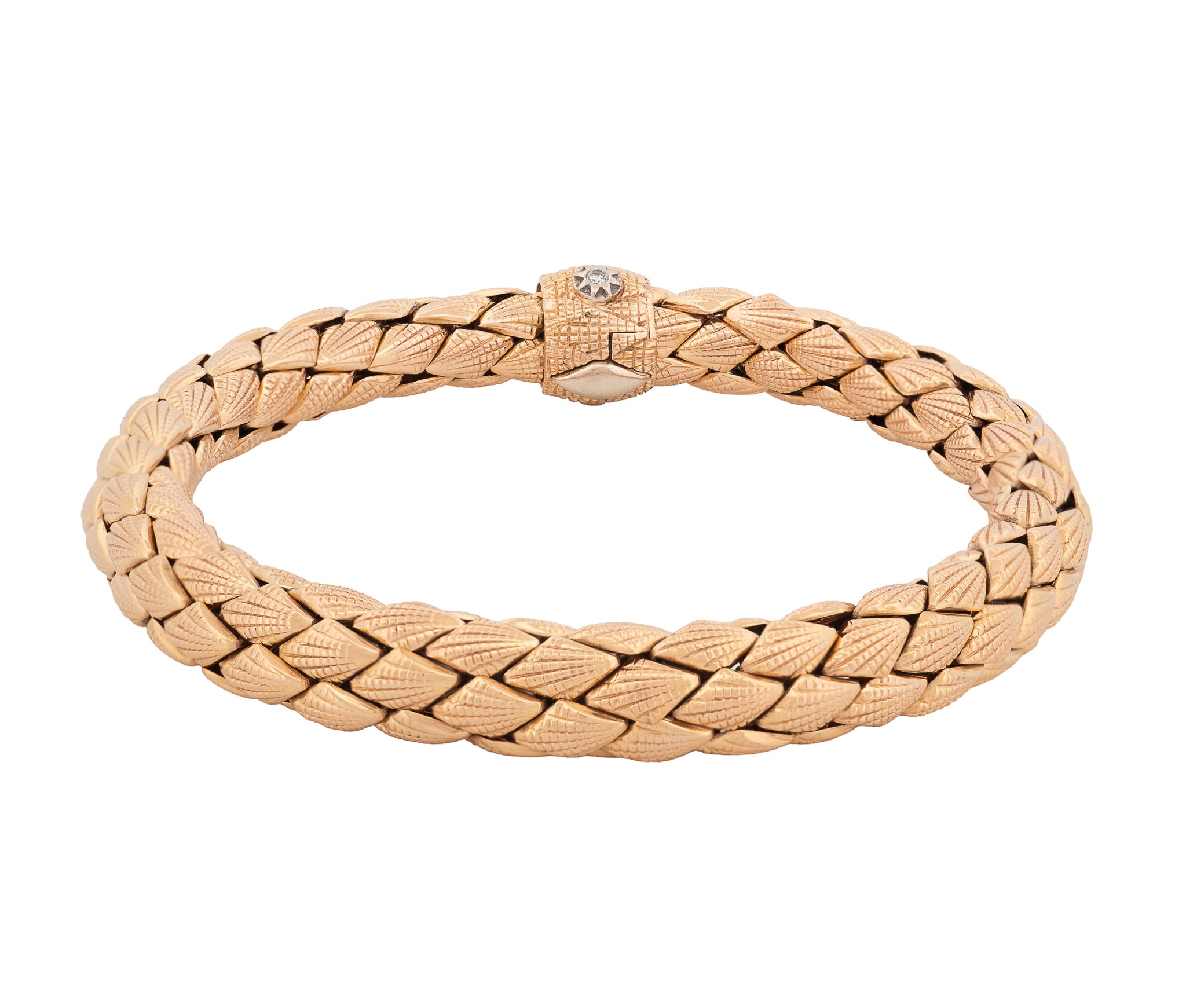 18K Rose Gold Diamond Chimento Classic Stretch Bracelet