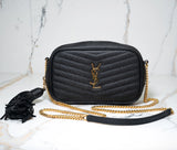 Saint Laurent Grain De Poudre Matelasse Monogram Mini Lou Bag