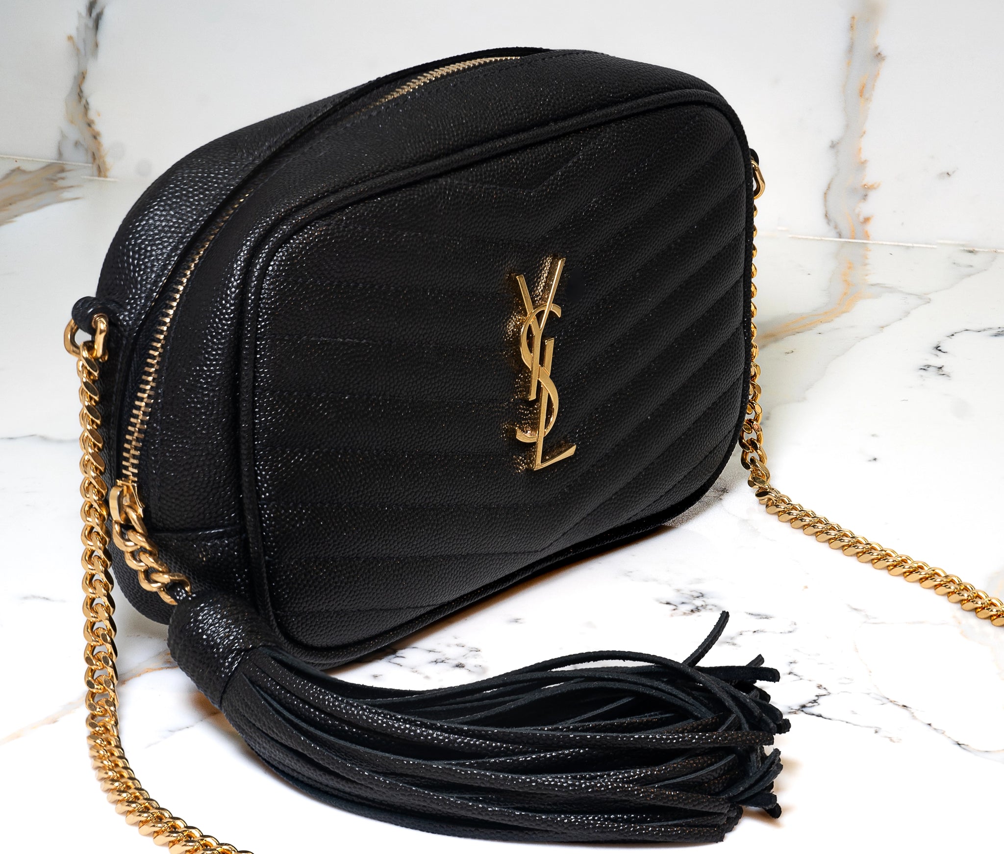 Saint Laurent Grain De Poudre Matelasse Monogram Mini Lou Bag