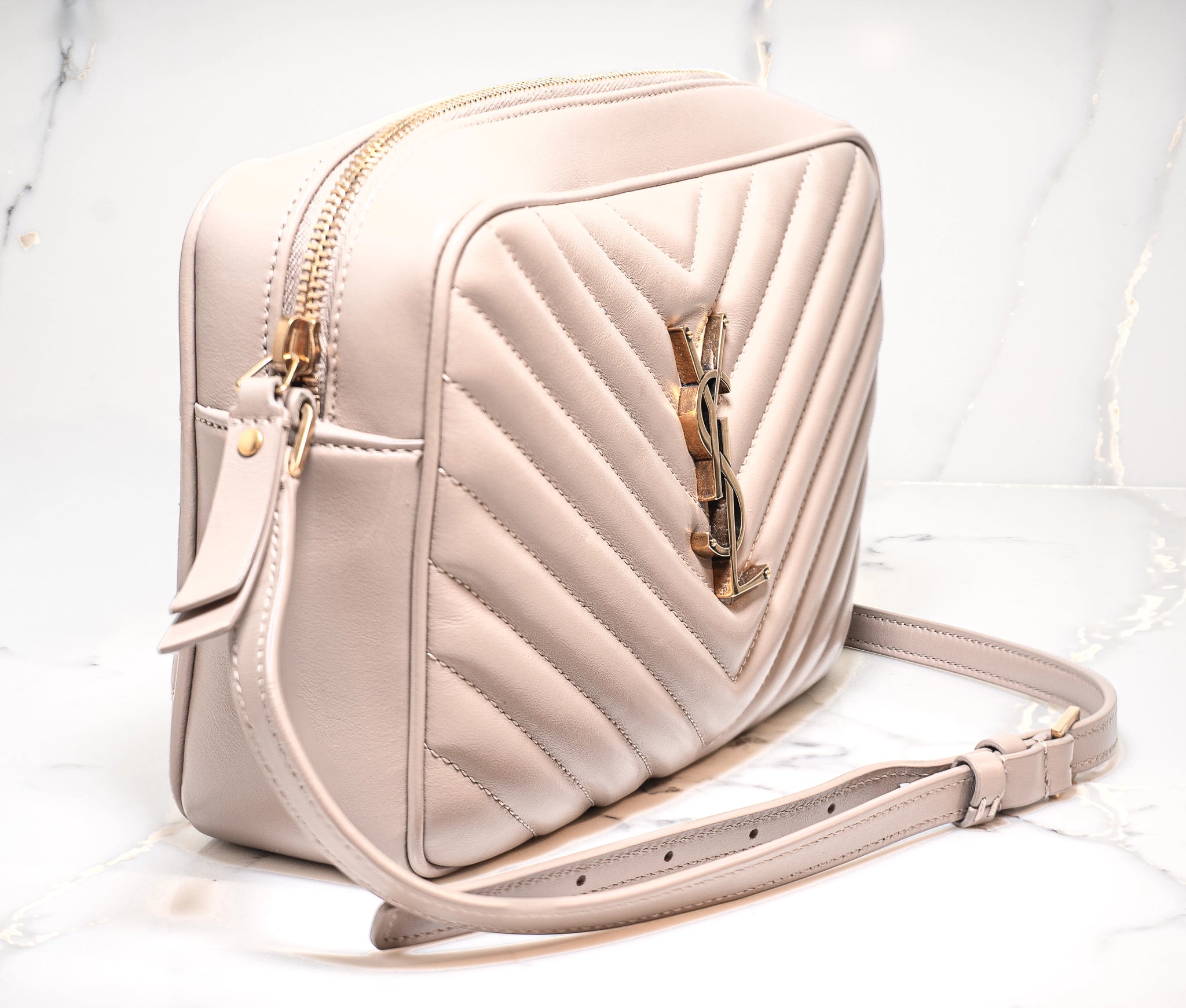 YSL Calfskin Matelasse Monogram Lou Camera Bag