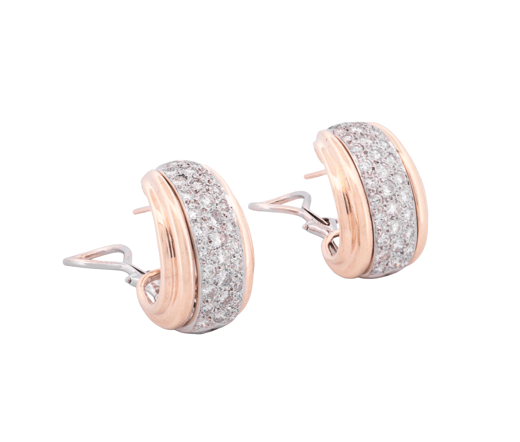 14K Yellow Gold Approx. 2.20Ct Diamond Huggie Hoop Earrings