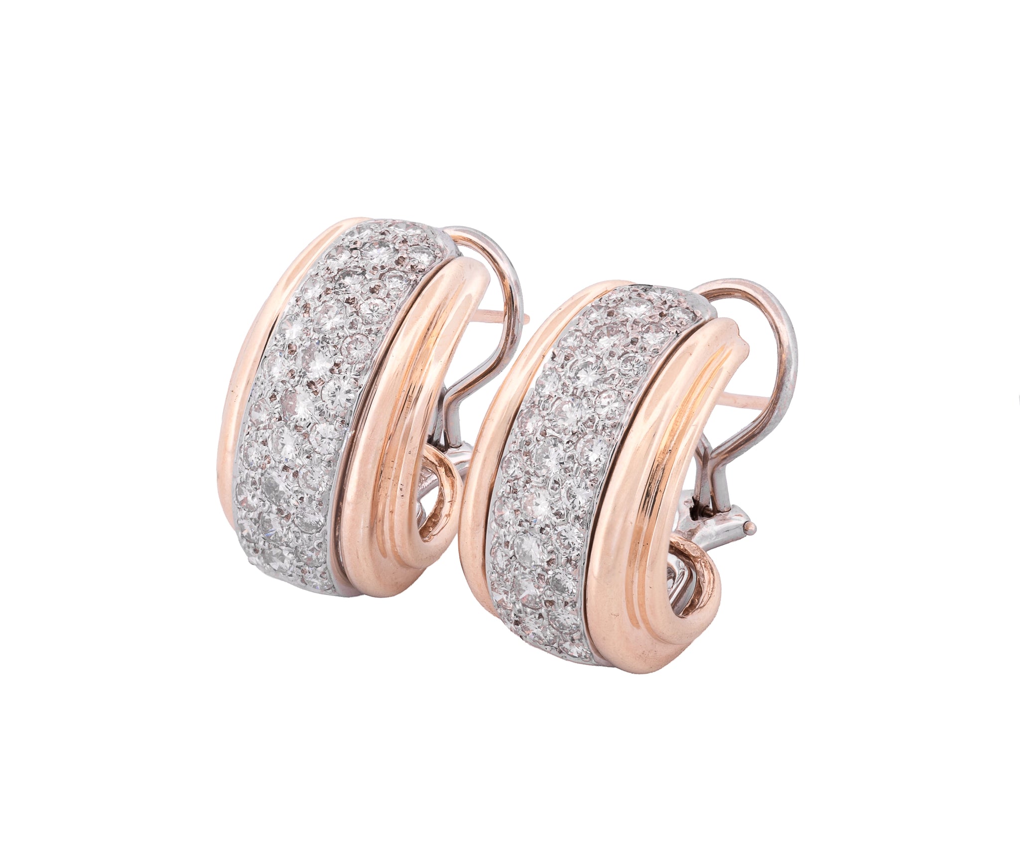 14K Yellow Gold Approx. 2.20Ct Diamond Huggie Hoop Earrings
