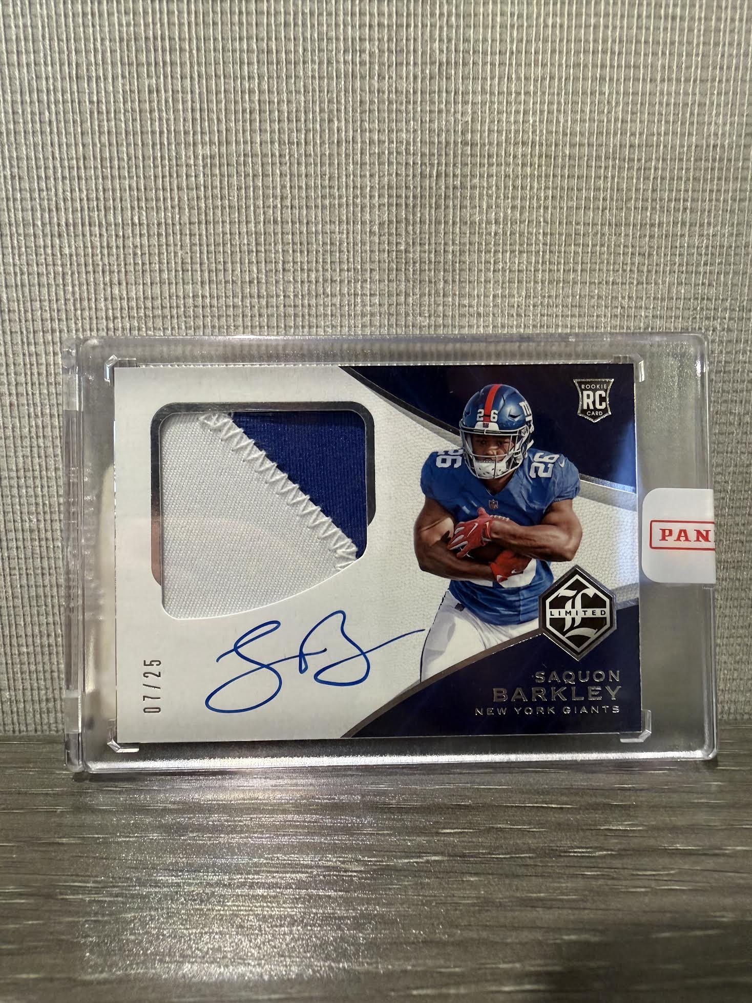 2018 Panini Limited Saquon Barkley Two Color Patch RPA Auto Rookie /25
