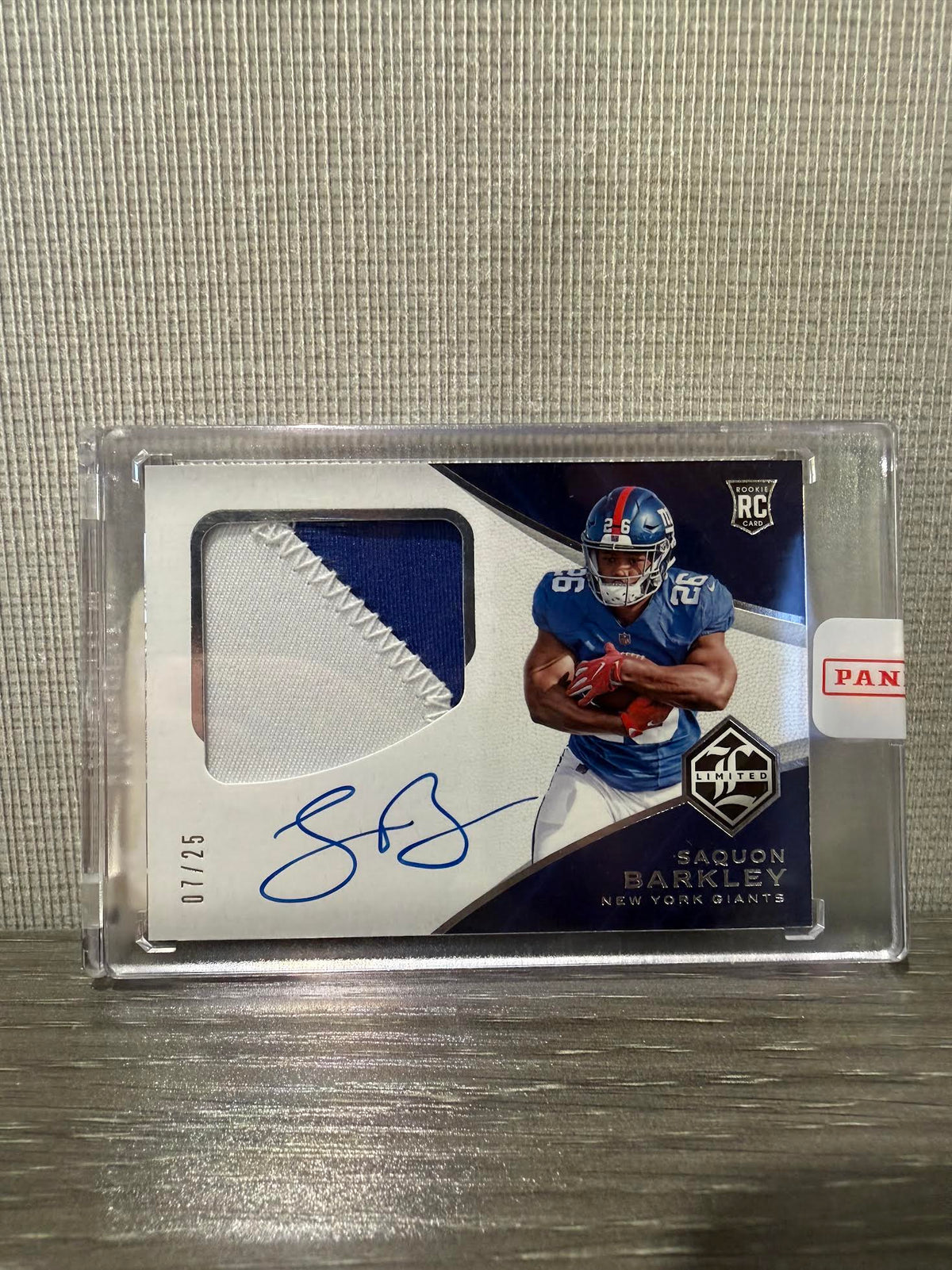 2018 Panini Limited Saquon Barkley Two Color Patch RPA Auto Rookie /25