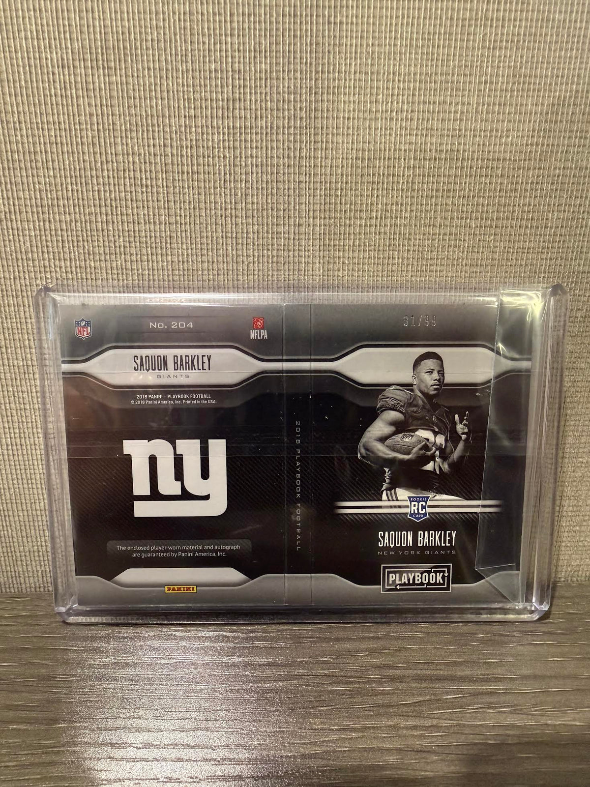 2018 Panini Playbook Saquon Barkley Rookie Jumbo Patch Booklet RPA /99