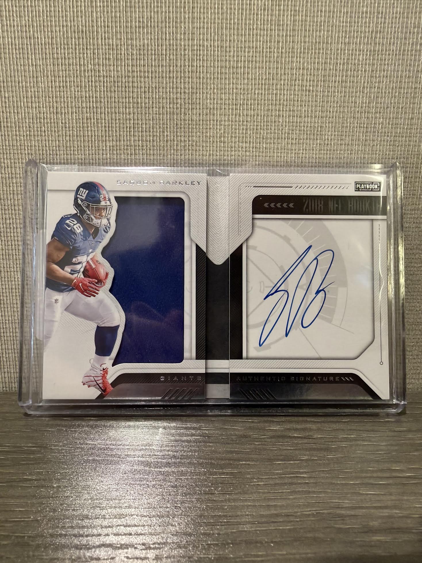 2018 Panini Playbook Saquon Barkley Rookie Jumbo Patch Booklet RPA /99