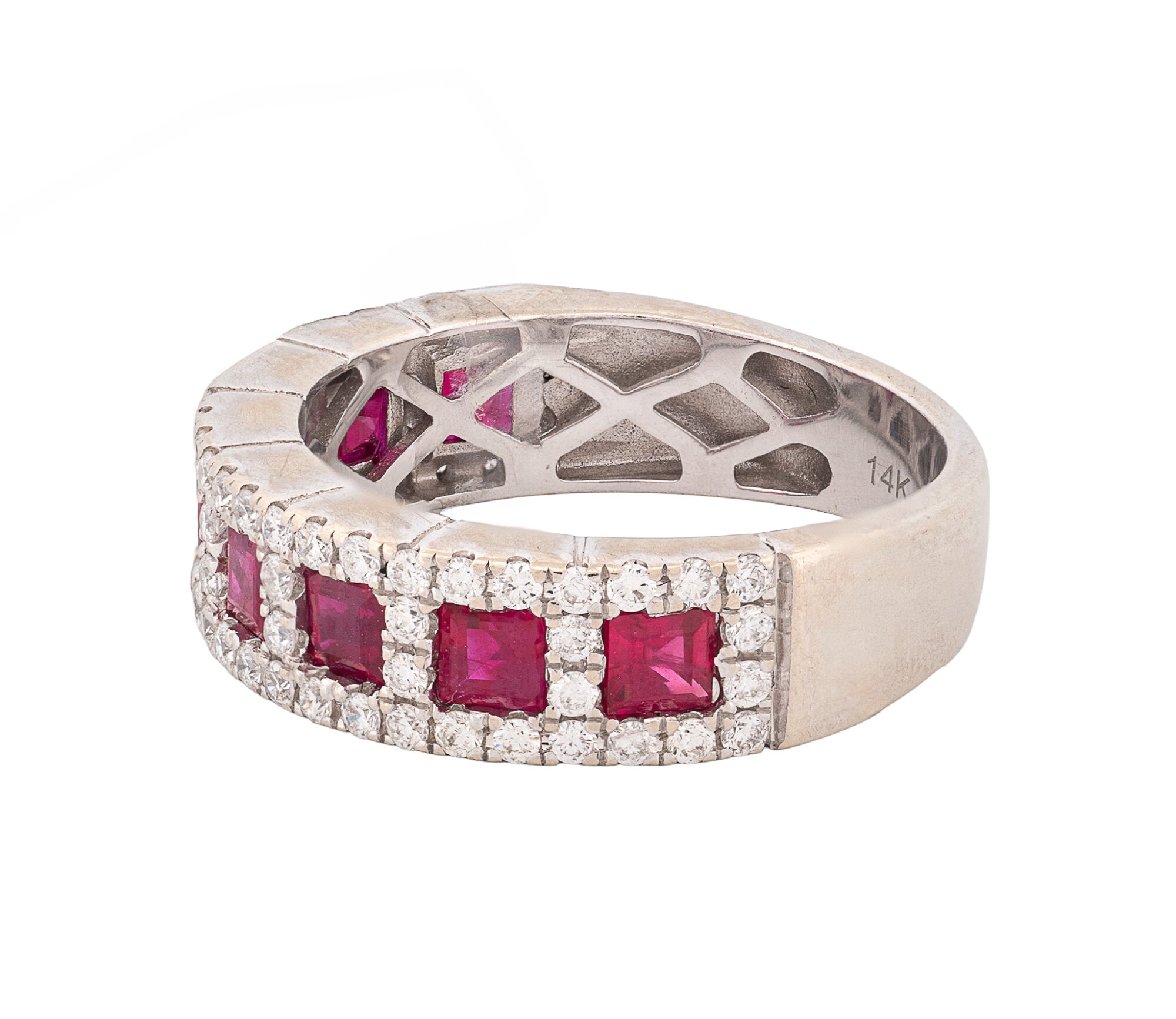 14K White Gold 1.44cttw Ruby & Diamond Ring