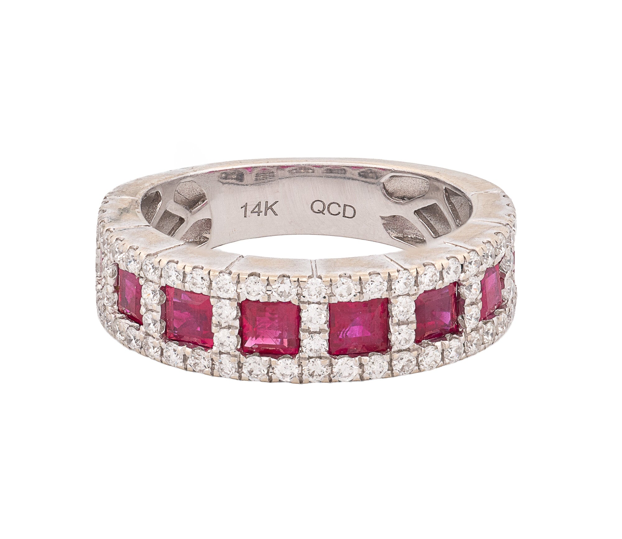 14K White Gold 1.44cttw Ruby & Diamond Ring