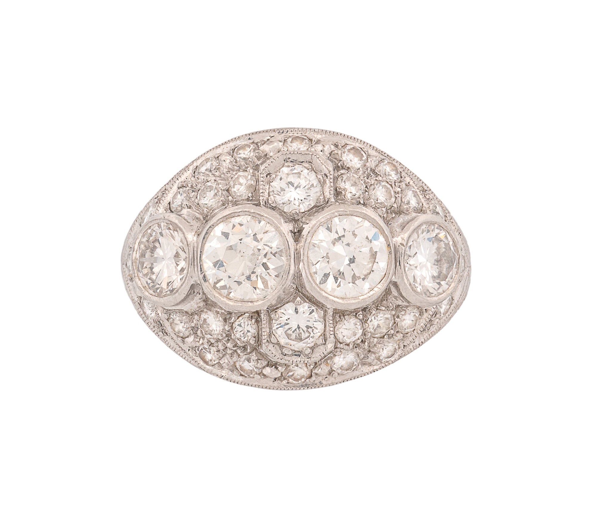 Platinum Original Art Deco 6.24ct Diamond Ring