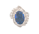 Platinum 5.52 Carat Black Opal and Diamond Ring