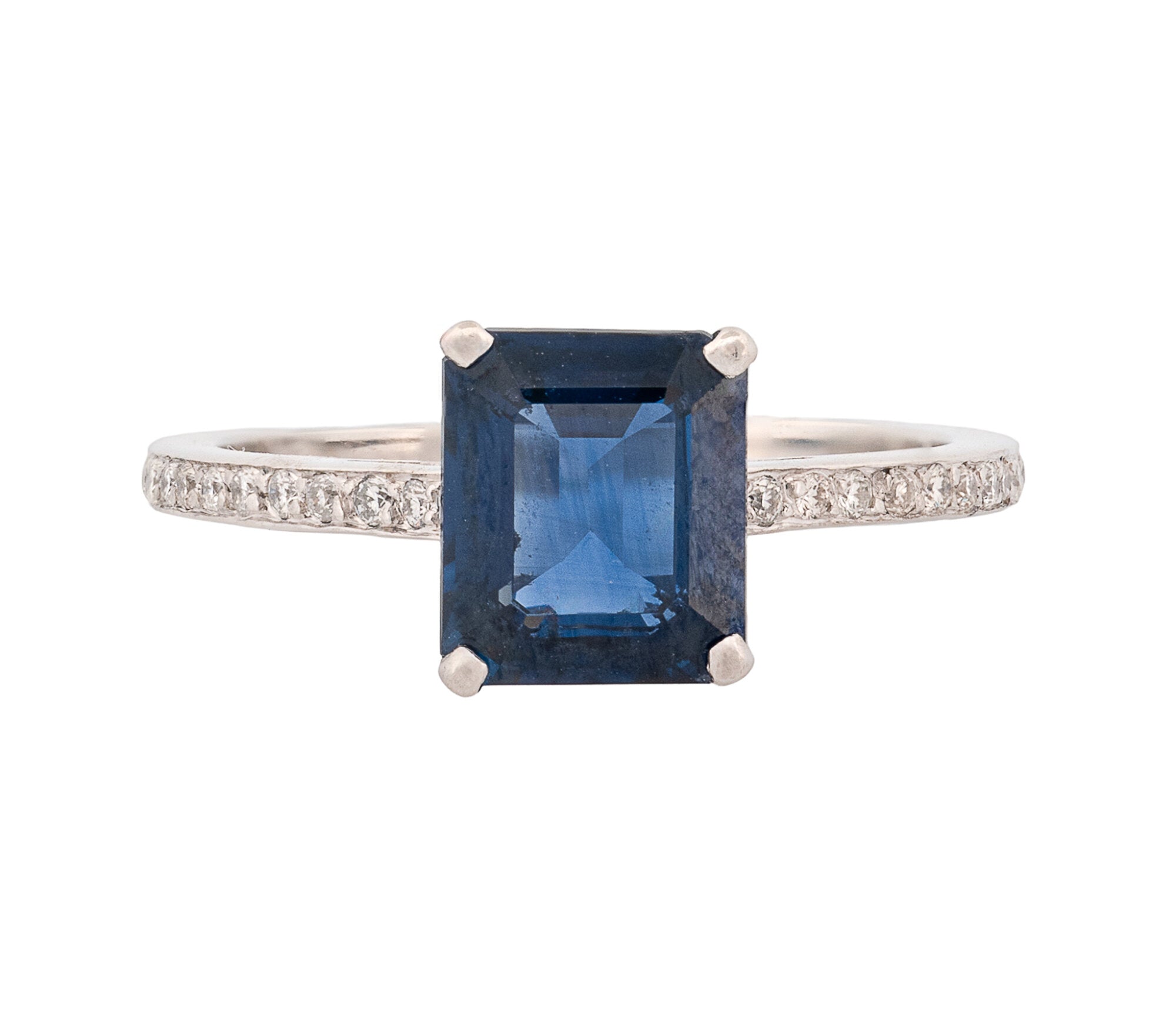 Boodles Signed Platinum Sapphire & Diamond Ring