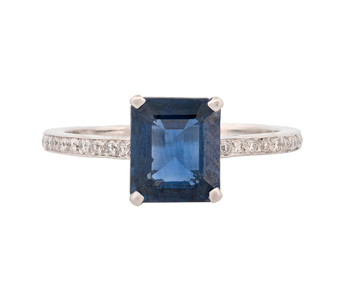 Boodles Signed Platinum Sapphire & Diamond Ring