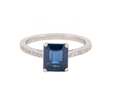 Boodles Signed Platinum Sapphire & Diamond Ring