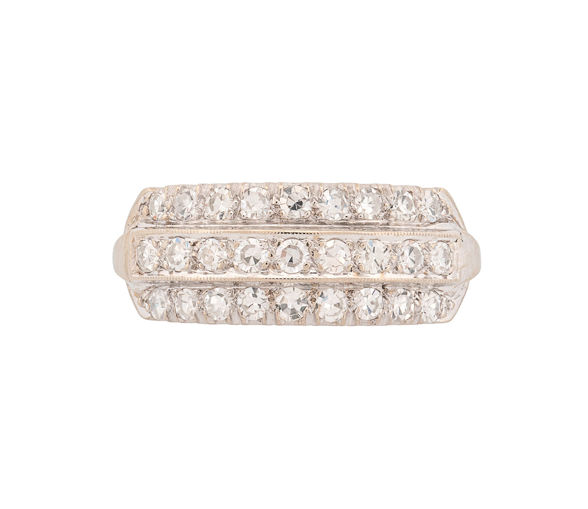 Antique 14K White Gold Diamond Band
