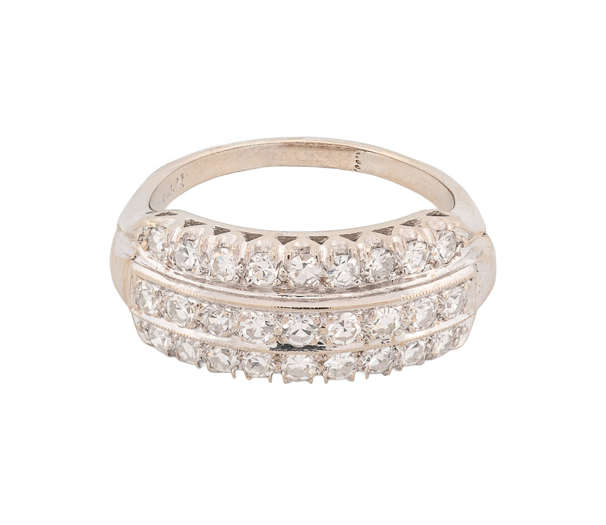Antique 14K White Gold Diamond Band