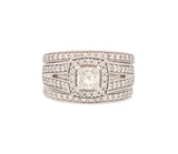 14K WG 0.59ct  Square Mod Brilliant IGI Certified Diamond Ring & Band Set