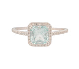 Gemstone 10K 1.60 CTW Princess Aquamarines