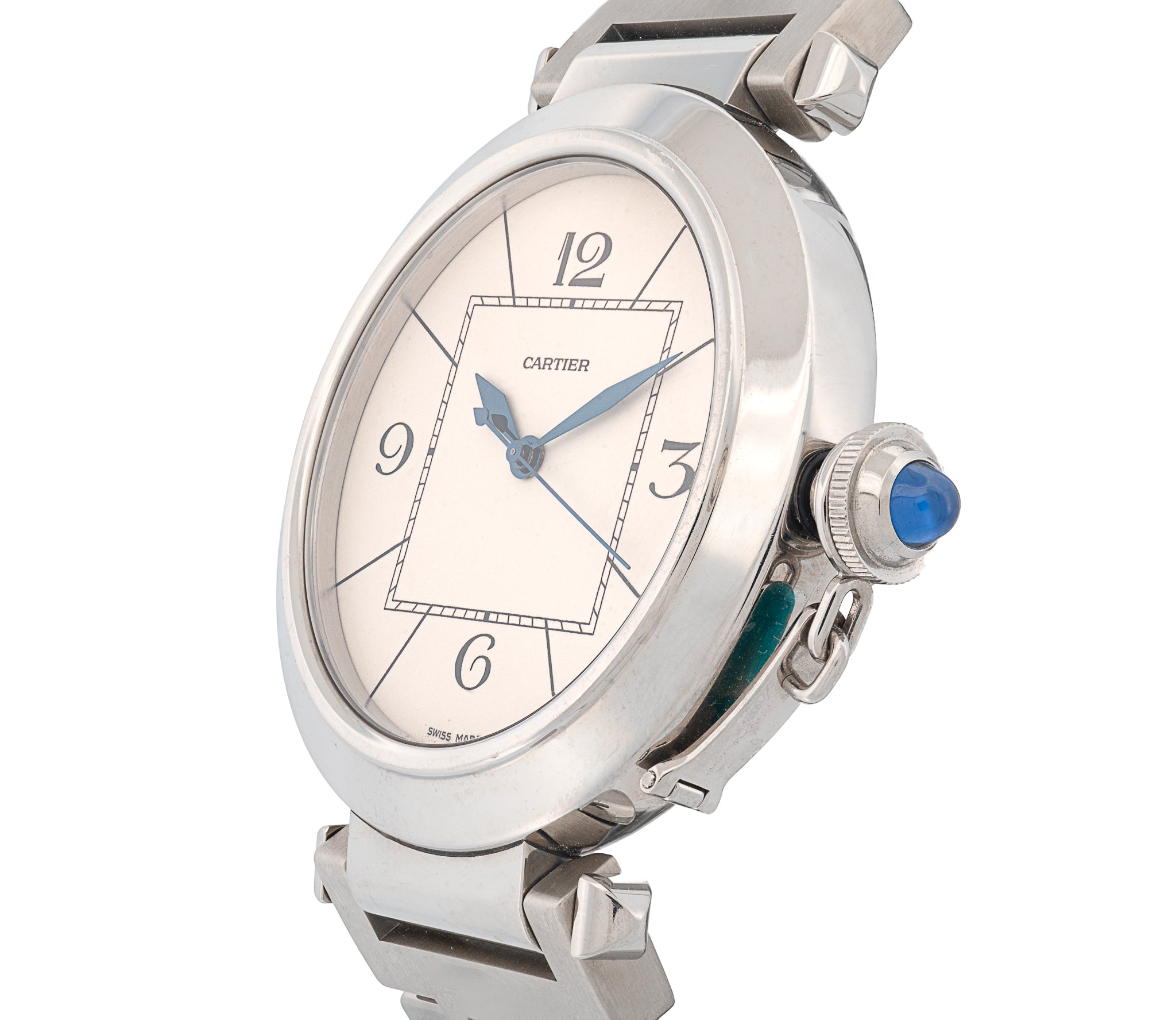 Cartier Pasha de Cartier 42mm Automatic Men's SS White Dial Watch 2730