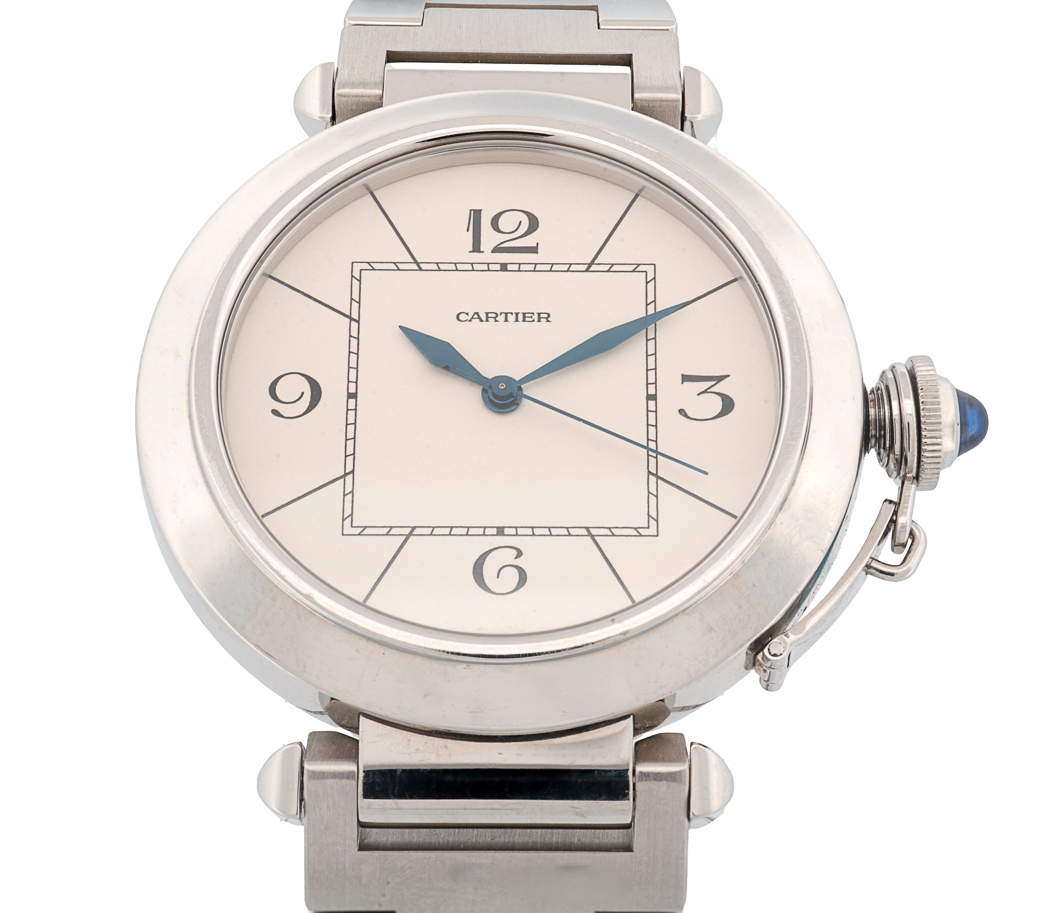 Cartier Pasha de Cartier 42mm Automatic Men's SS White Dial Watch 2730