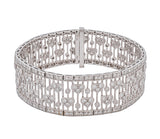 Antique Heart Link Bracelet in 18K White Gold