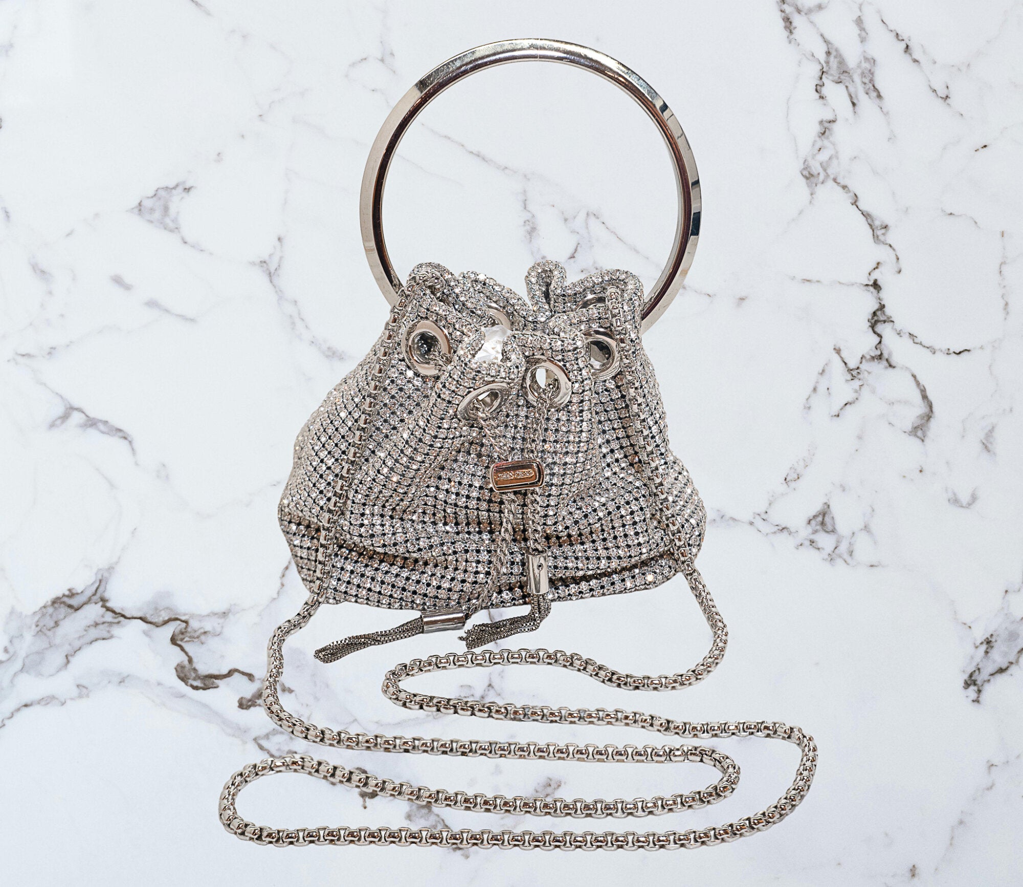 Jimmy Choo Micro Bon Bon Crystal Mesh Bag