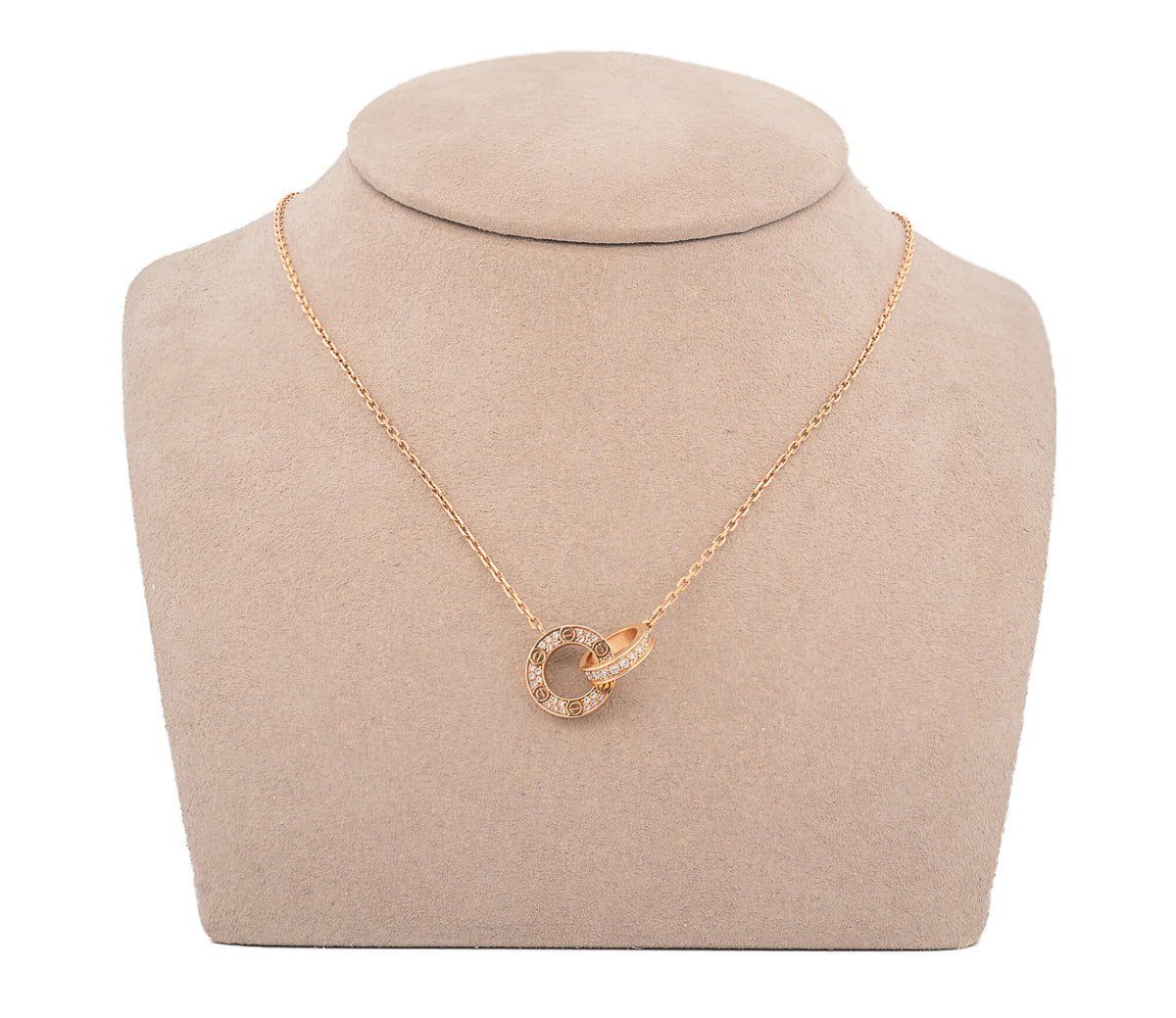 Cartier Love Pendant Paved Necklace 18K Yellow Gold