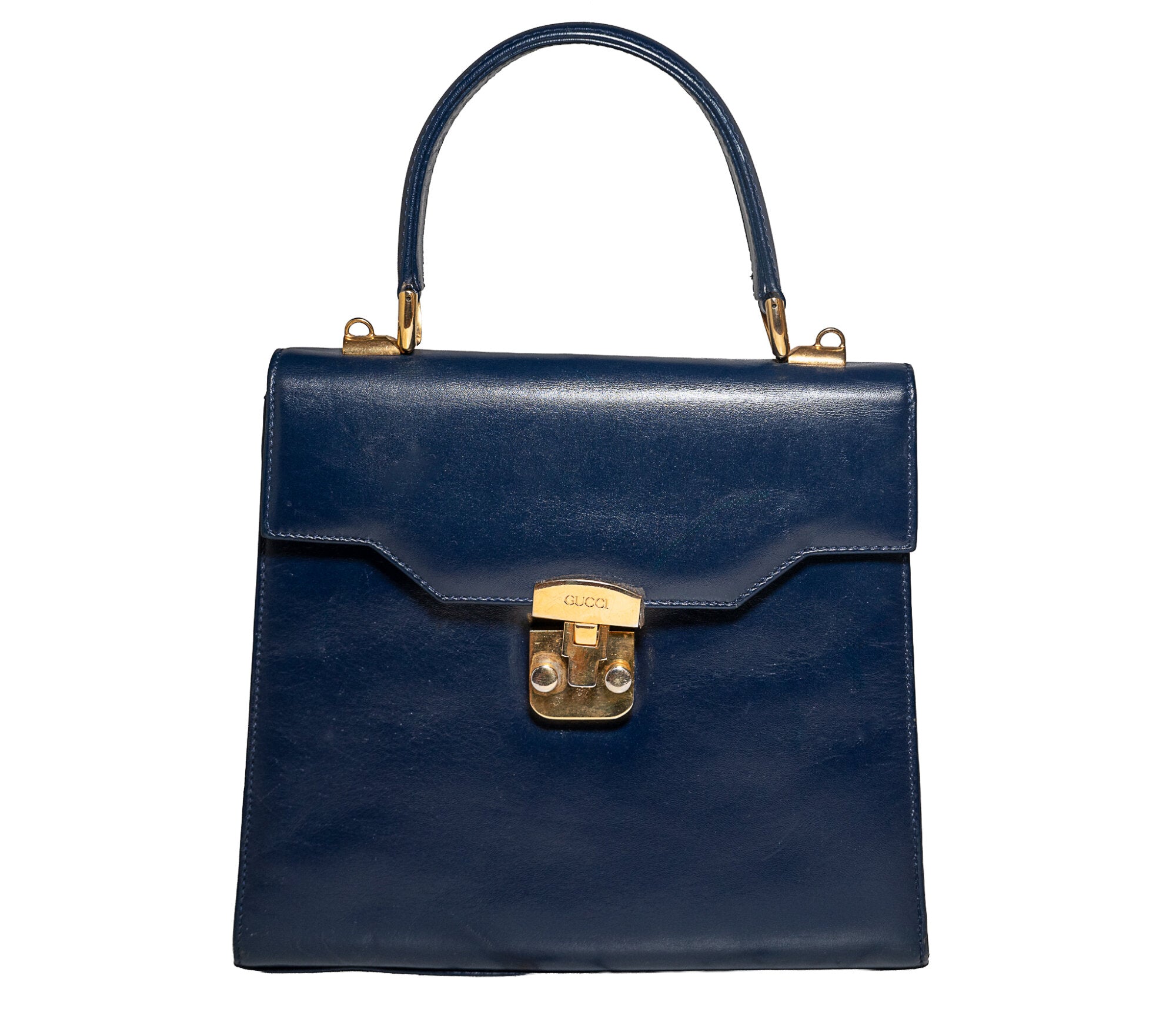 GUCCI Lady Lock Top Handle Leather Tote Bag