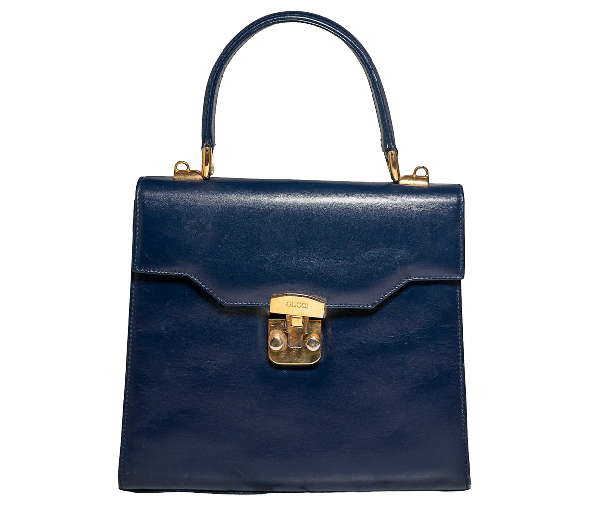 GUCCI Lady Lock Top Handle Leather Tote Bag