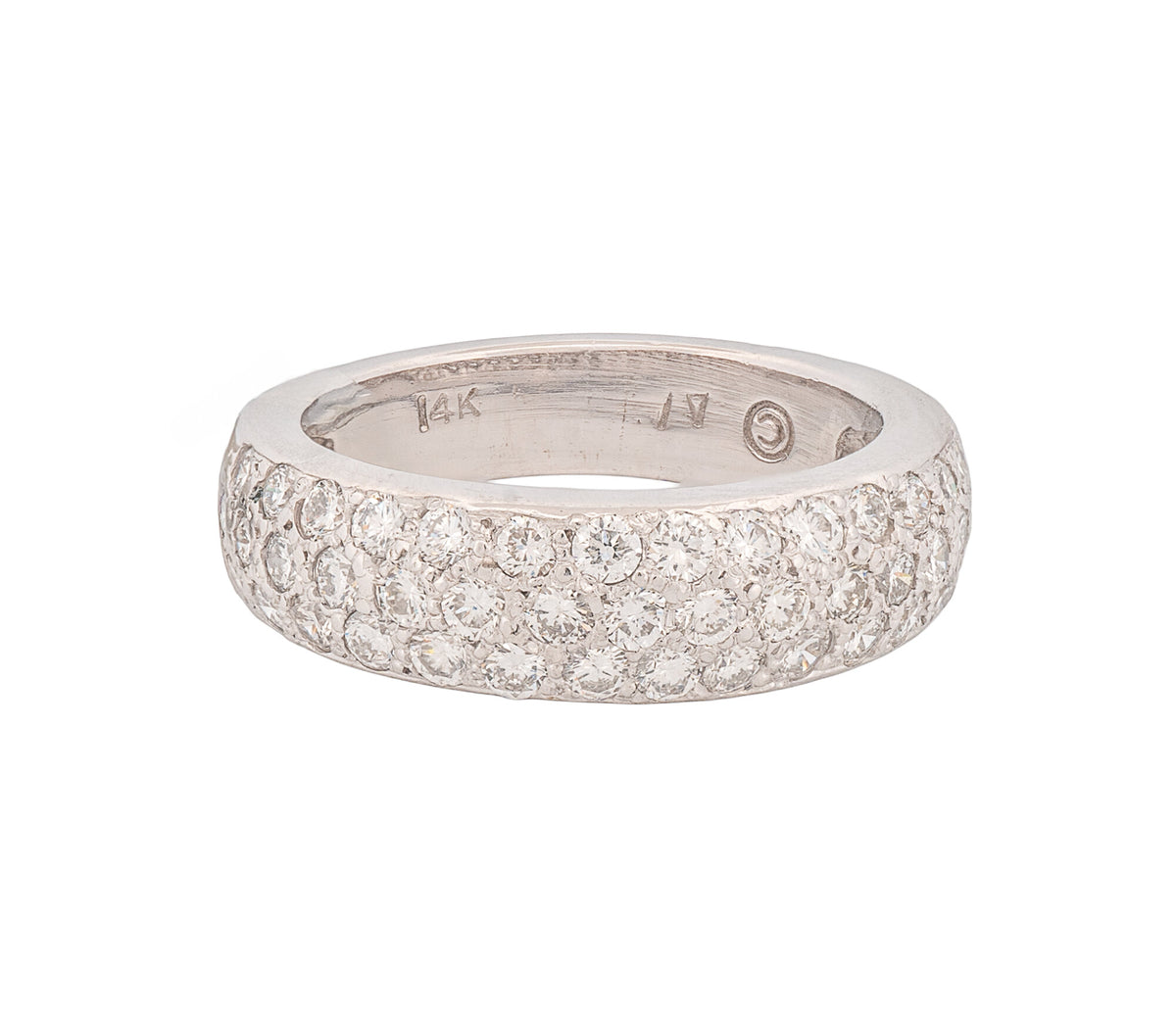 14K White Gold .43ct Diamond Band