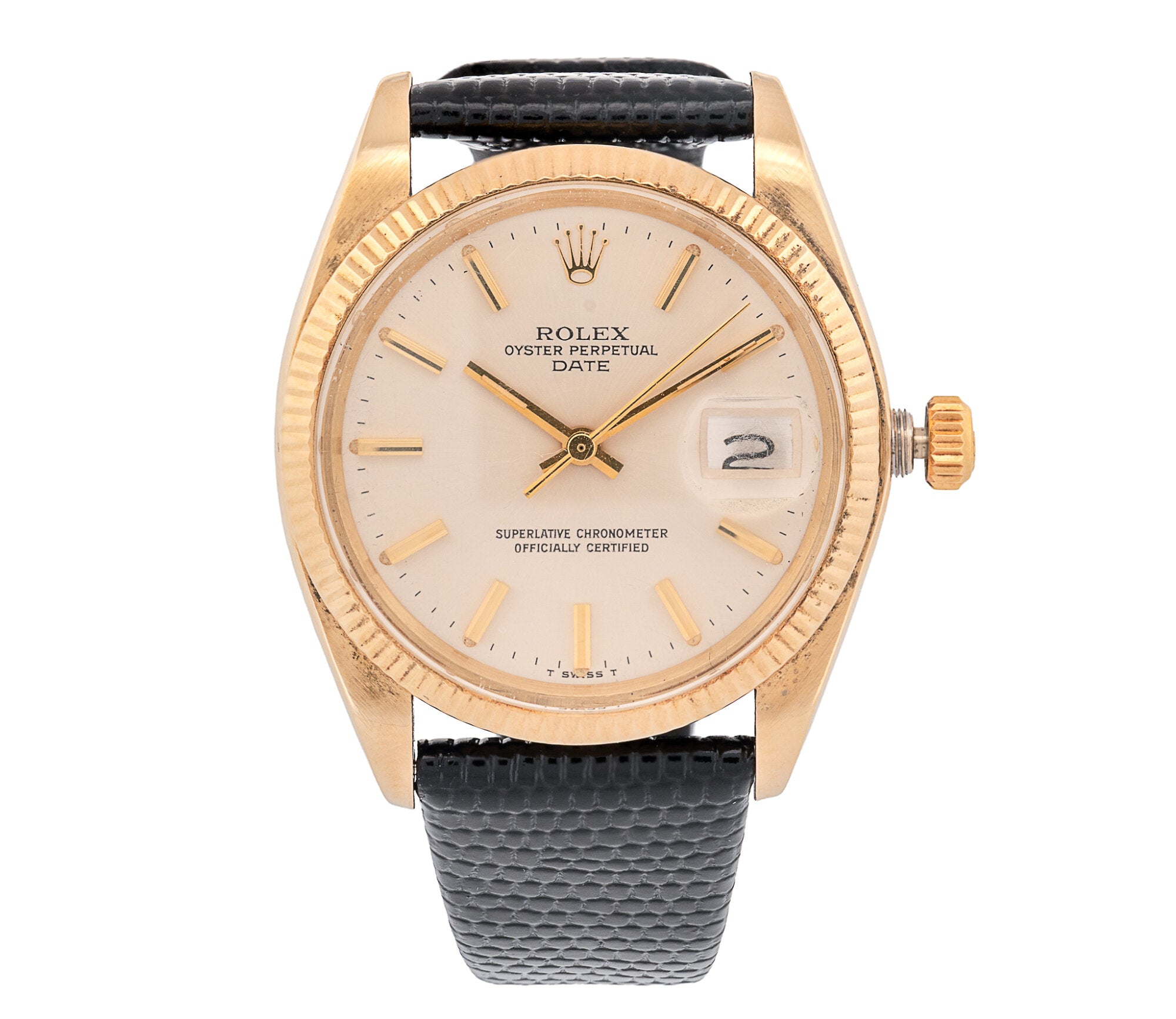 Vintage Rolex Oyster Perpetual Date 14K Gold