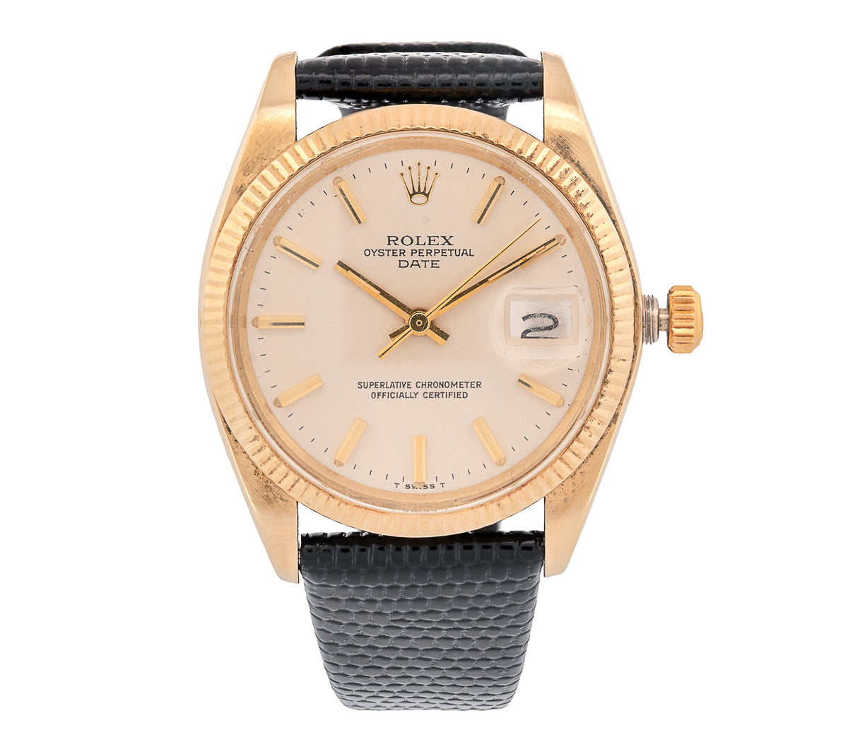 Vintage Rolex Oyster Perpetual Date 14K Gold
