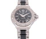 Ladies SS Ceramic Diamond Bezel Formula I, Quartz, 34mm