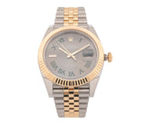 Rolex Datejust 41mm Two-Tone 18k Gold & Steel Wimbledon Dial Jubilee Band Ref 126333 with Box & Papers