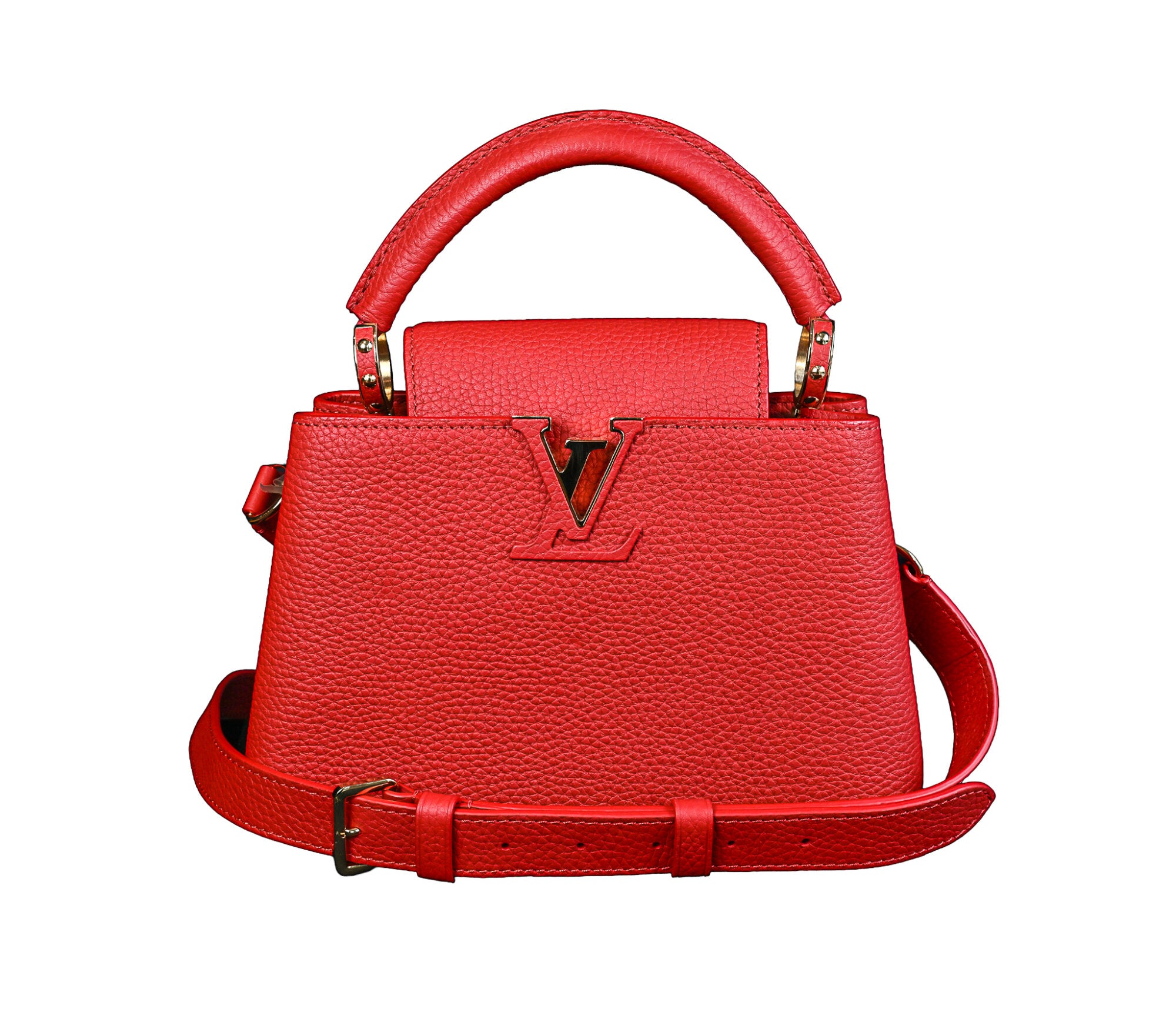 Louis Vuitton Capucines BB Crossbody Bag Red Leather