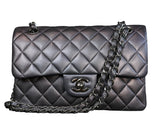 Chanel Iridescent Lambskin Quilted Small Double Flap Midnight Plum