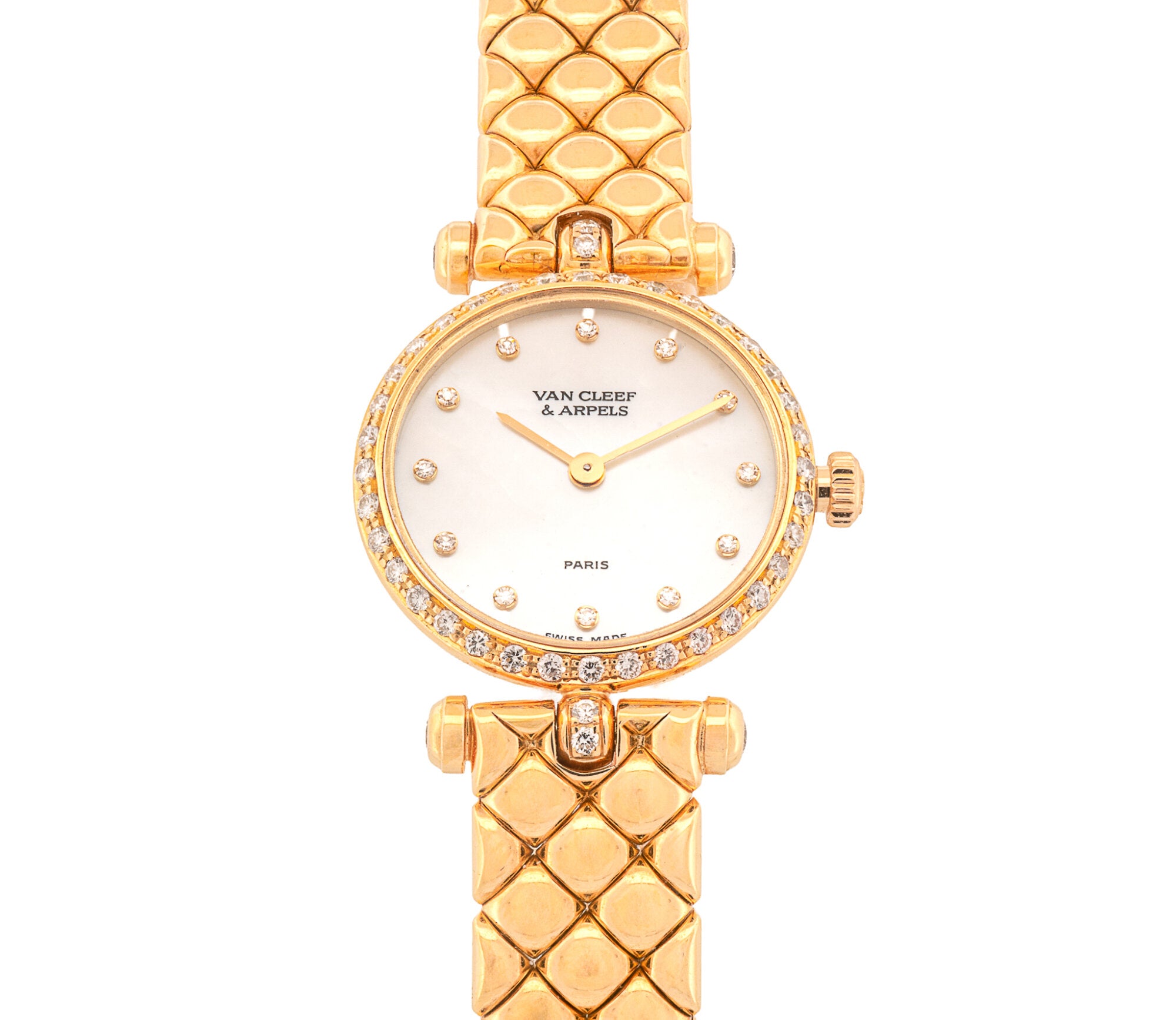 Van Cleef & Arpels La Collection 18k Yellow Gold 26mm Diamond Dial MOP Model 18901-B1