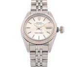 Ladies SS Rolex Datejust on Jubilee band, 18k WG Fluted Bezel, 26mm