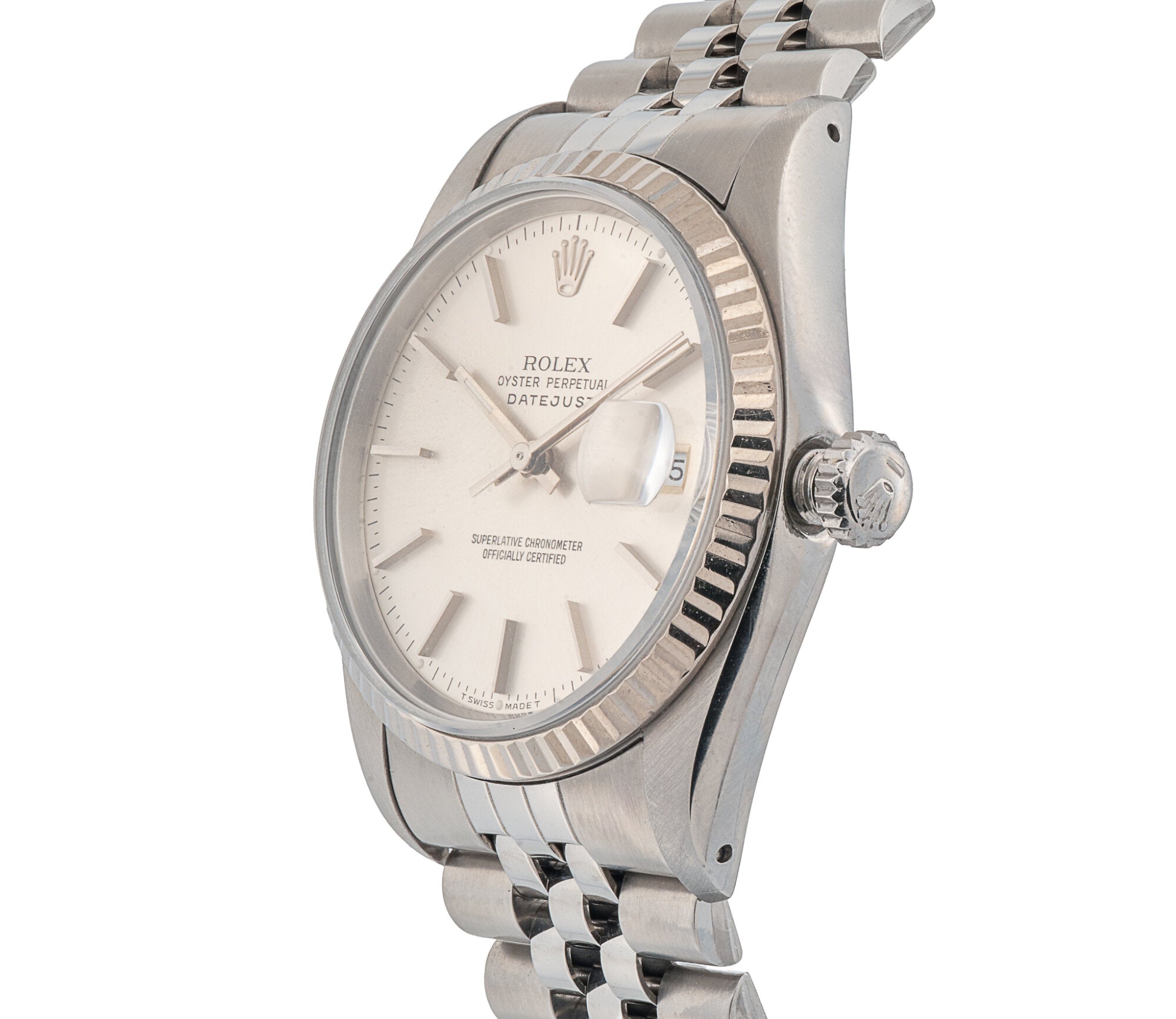 Rolex Datejust 36mm Stainless Steel & 18k Gold Fluted Bezel Auto Ref 16234