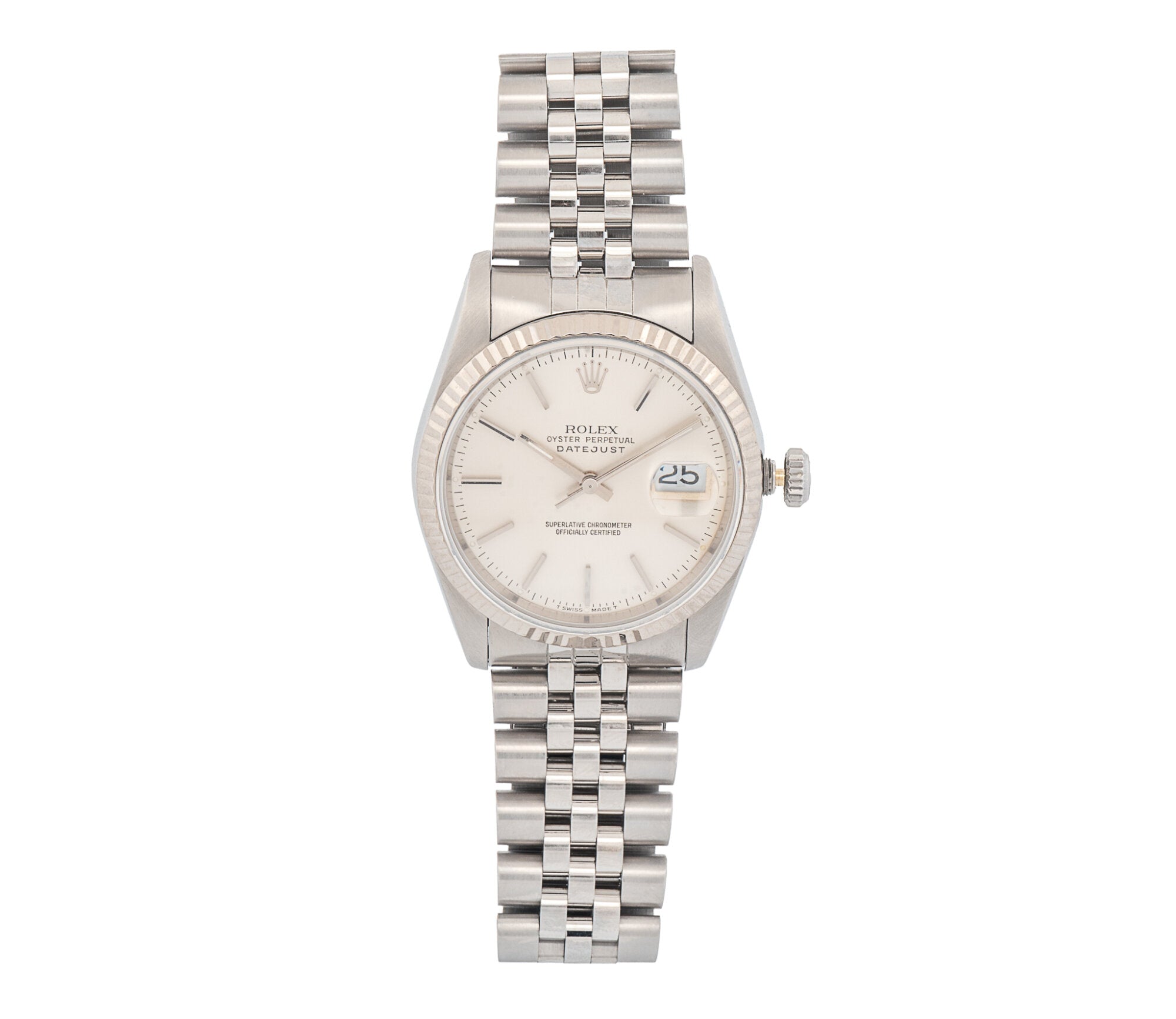 Rolex Datejust 36mm Stainless Steel & 18k Gold Fluted Bezel Auto Ref 16234