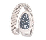 Bvlgari Serpenti Tubogas 35mm Black Dial Diamond Bezel Stainless Steel Quartz SP-35-S
