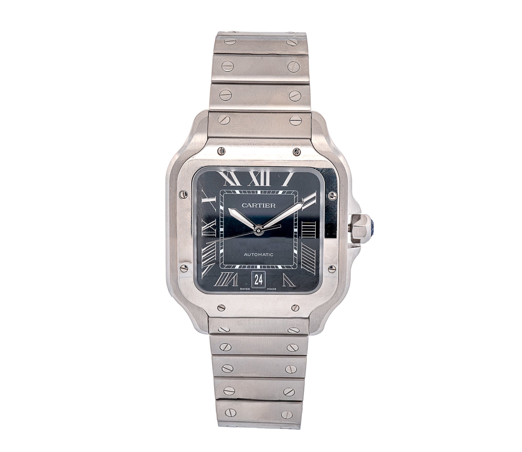 Cartier Santos 40mm Blue Dial Stainless Steel Ref 4072