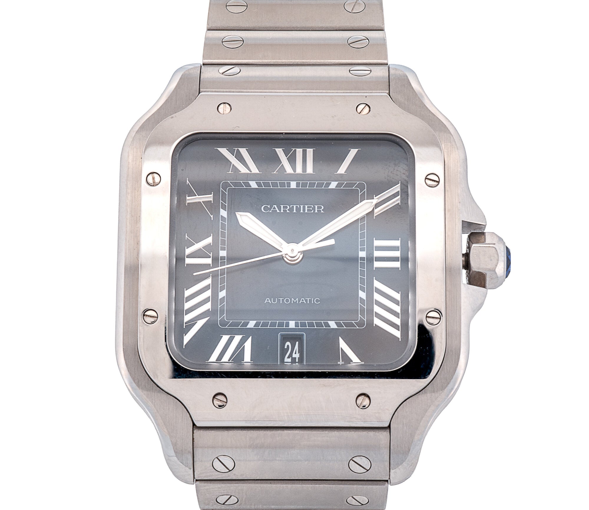 Cartier Santos 40mm Blue Dial Stainless Steel Ref 4072