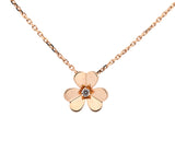 Van Cleef & Arpels Frivole Pendant Necklace 18k Yellow Gold with Diamond Flower Motif