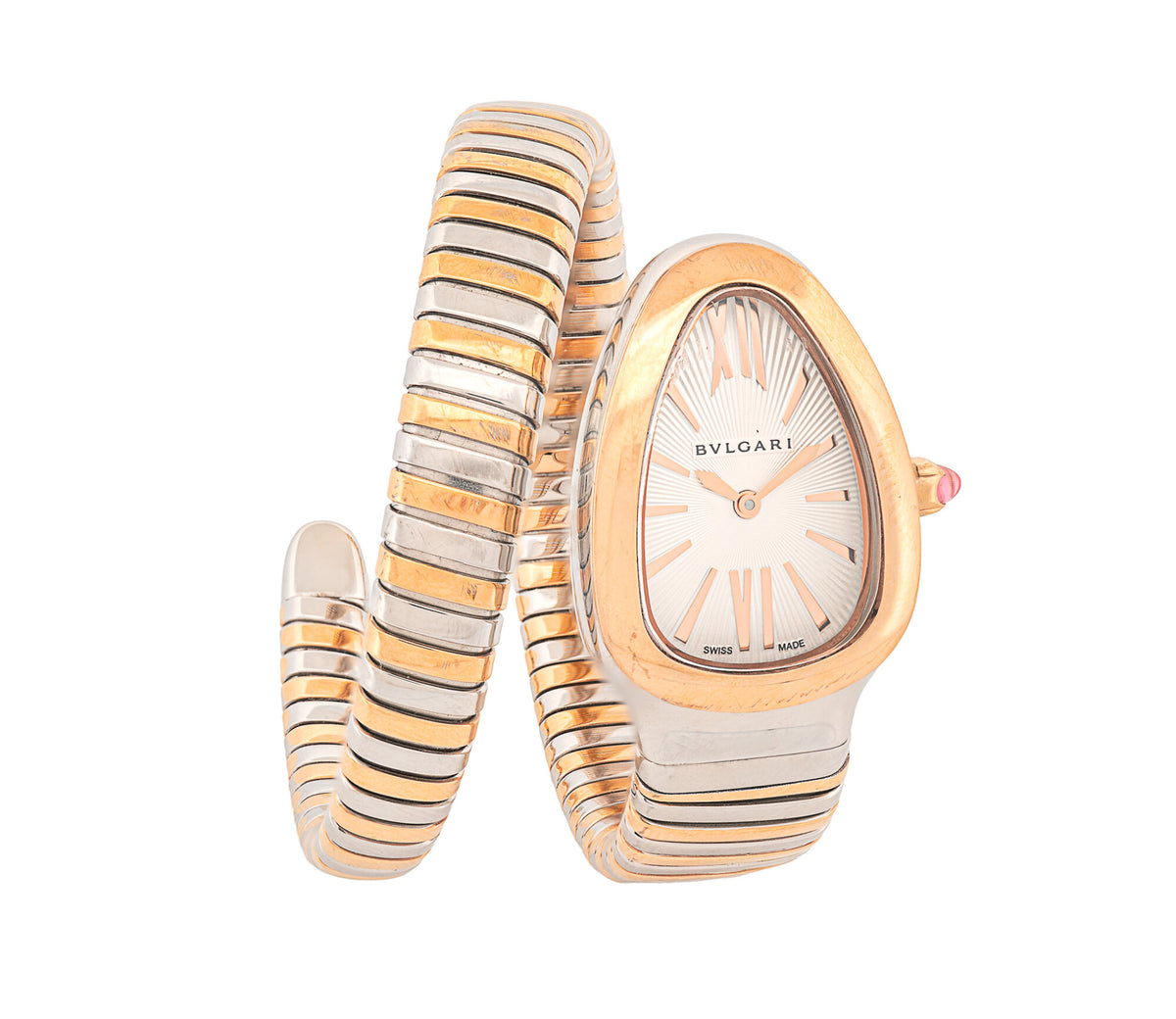 Bvlgari Serpenti Tubogas, 35mm,White dial, Ref# SP35 S.