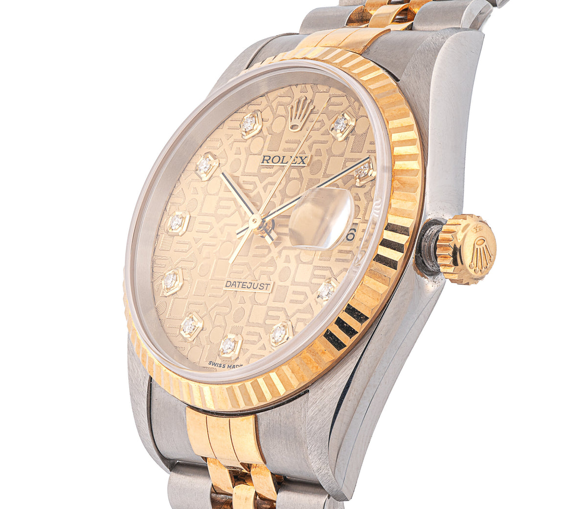 Rolex Oyster Perpetual Datejust, 36mm, factory Champagne Super Jubilee Diamond dial, Ref # 16233.