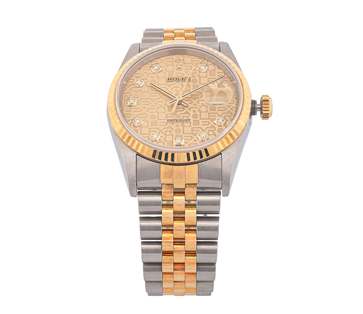 Rolex Oyster Perpetual Datejust, 36mm, factory Champagne Super Jubilee Diamond dial, Ref # 16233.
